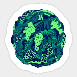 Ngreen Abstract Wave of Thoughts No 1 Sticker